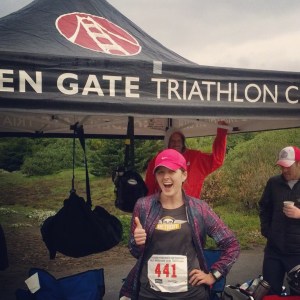 Post-race at the Golden Gate Triathlon Club tent.