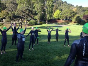 Warmup before the swim