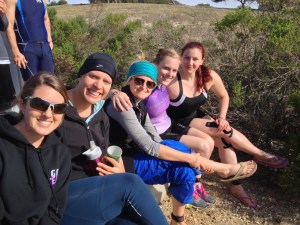 Waiting with my awesome tri friends! 