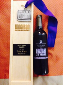 Got a bottle of wine and a medal. Best prize ever! 