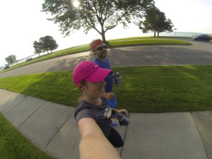 Running with my brother along Lakeshore 