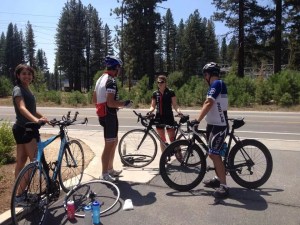 Part of the support crew helping with my tire. Thanks guys!! 