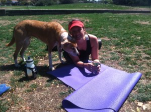 Best recovery: a cute dog, watermelon, foam roller, and a yoga mat to stretch :-)