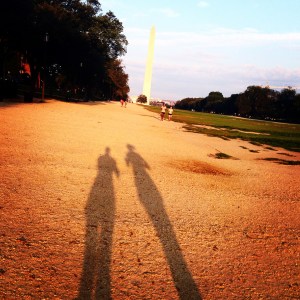Running towards the National Monument